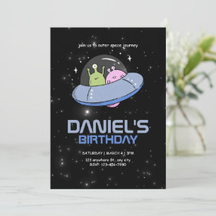 UFO Alien birthday party Outer Space birthday Invitation