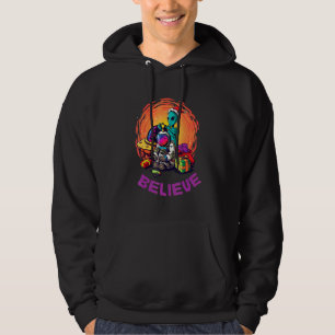 Ufo Alien Christmas Believe Hoodie