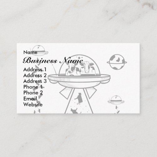 UFO alien cow abduction Business Card