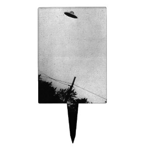 UFO Alien Extraterrestrial Spacecraft Top Secret Cake Topper