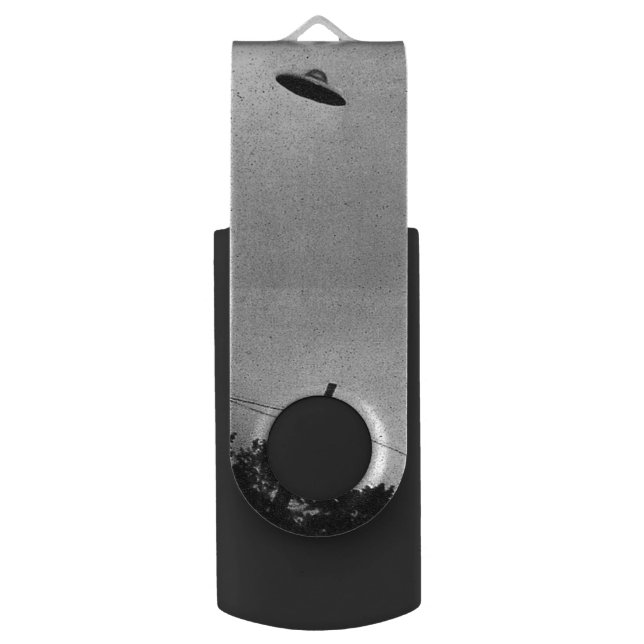 UFO Alien Extraterrestrial Spacecraft Top Secret Flash Drive (Back (Vertical))