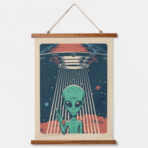 UFO Alien Hanging Tapestry