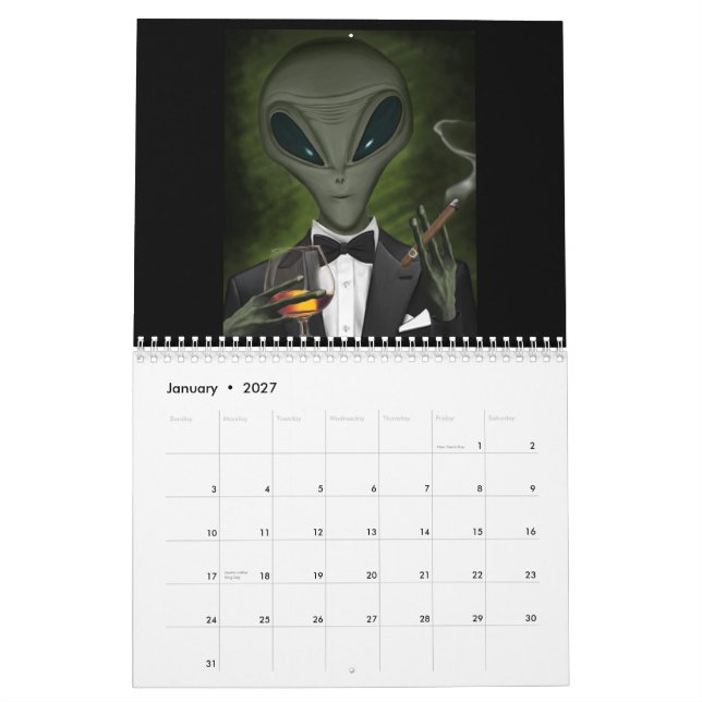 UFO & Alien Humor Calendar (Jan 2027)