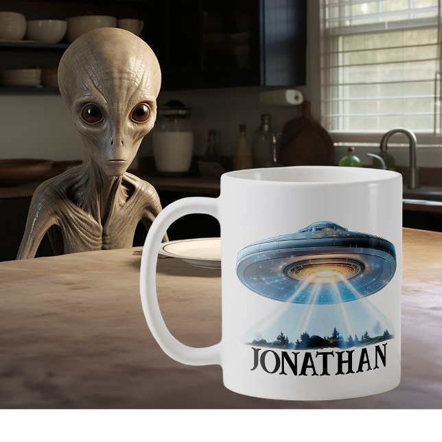 UFO Alien Personalized  Coffee Mug (Creator Uploaded)