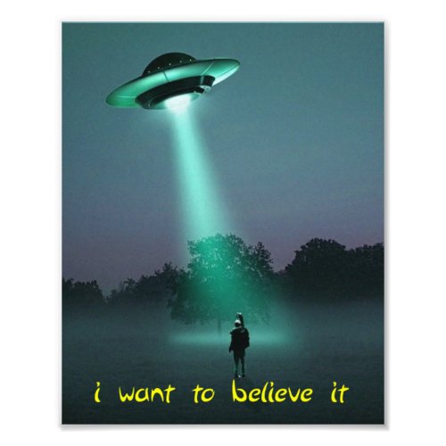 ufo alien photo print