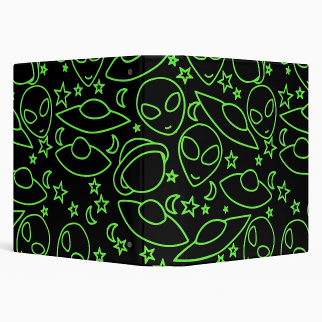 UFO Alien retro 90s UFOS 3 Ring Binder (Background)