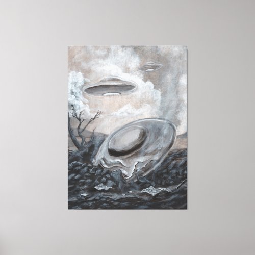 UFO Alien Roswell Crash Canvas Print