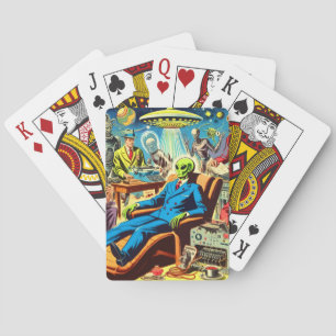 Ufo Alien Sci-fi Retro Comics Poker Cards