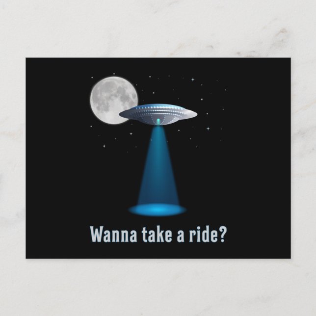 Ufo Alien Science Fiction Space Sci-Fi Funny Gift Postcard (Front)