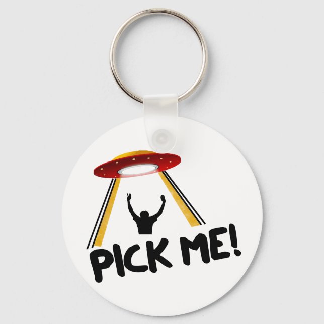 UFO Alien Ship - Pick Me! Keychain (Front)