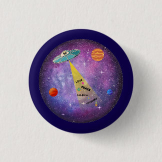 UFO Alien space spaceship star people Button