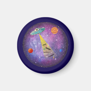 UFO Alien space spaceship star people Magnet