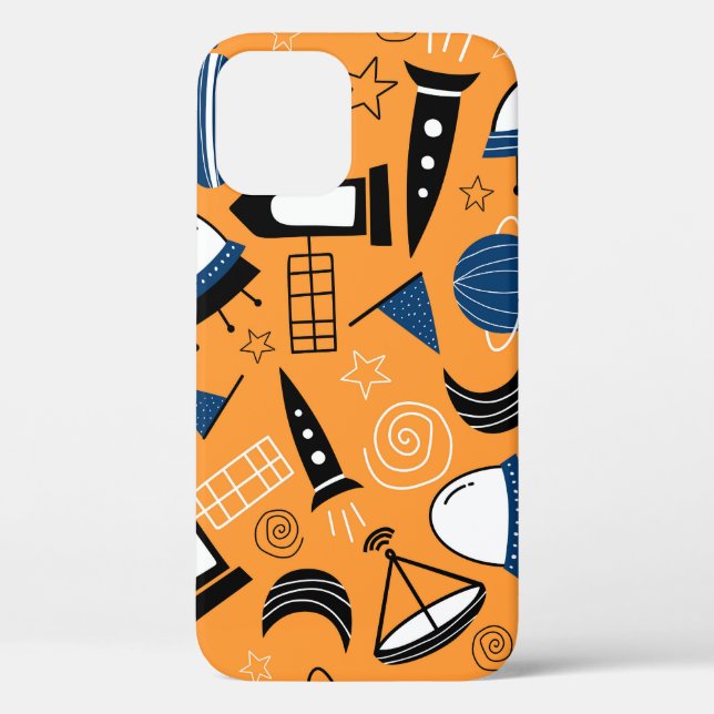 UFO alien, spaceships, kids pattern Case-Mate iPhone Case (Back)