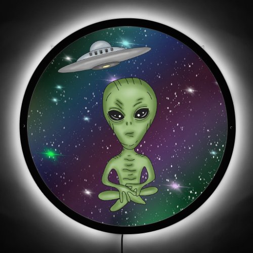UFO Alien Starry Night Digital Art