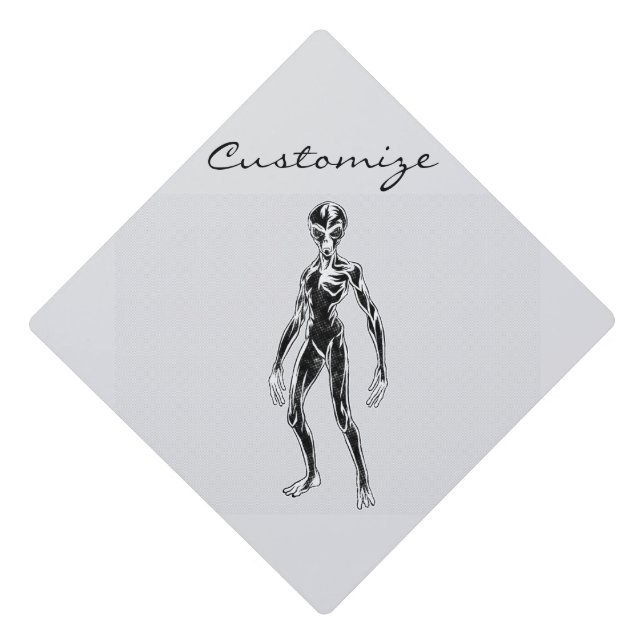 UFO Alien Thunder_Cove Graduation Cap Topper (Front)