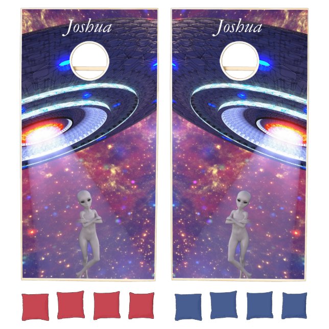 UFO and Alien Personalized Cornhole Set (Set)