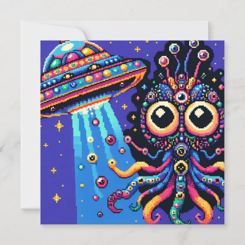 UFO and Alien Pixel Art