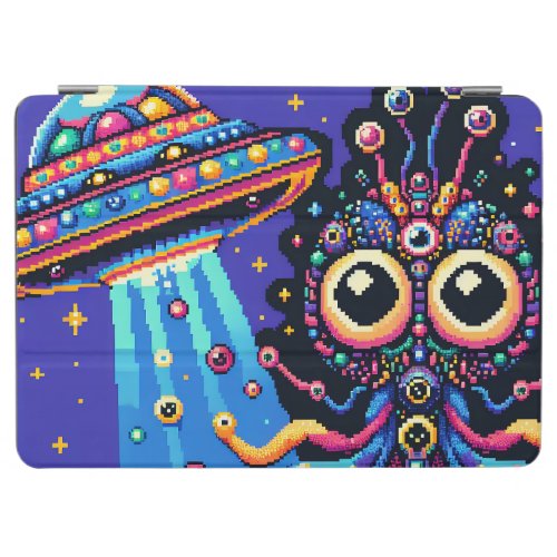 UFO and Alien Pixel Art iPad Air Cover