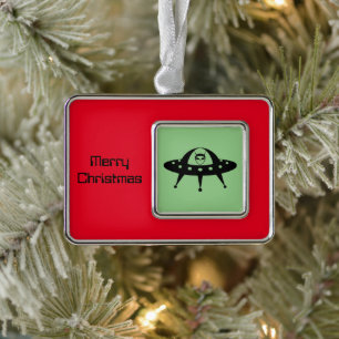 UFO and Space Alien Christmas Ornament