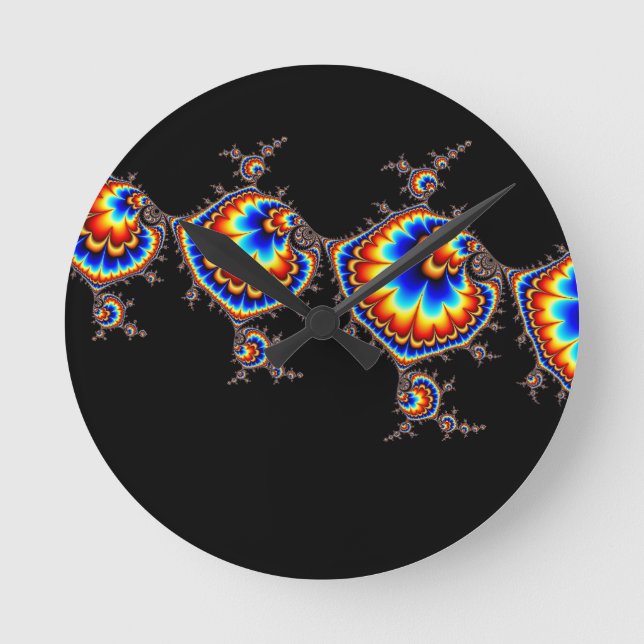 Ufo Attack - Fractal Art Round Clock (Front)