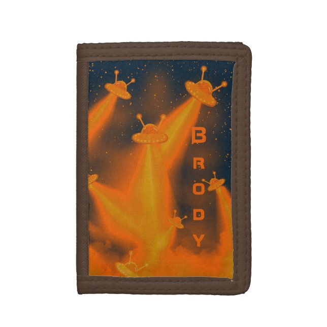 UFO Attack on Jupiter -Alien Sci-Fi Trifold Wallet (Front Vertical)