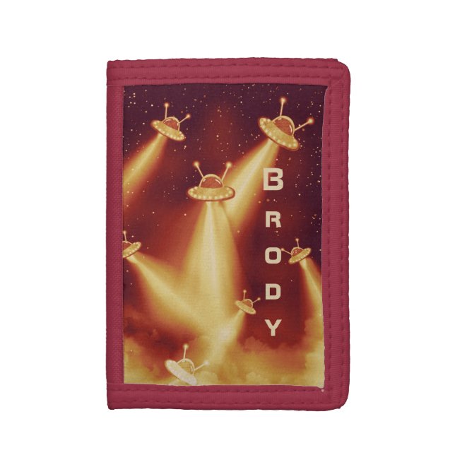 UFO Attack on Mars -Sci-Fi Alien invasion  Trifold Wallet (Front Vertical)