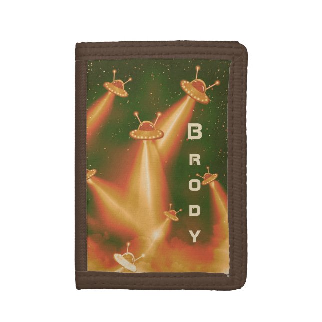 UFO Attack on Uranus funny sci-fi alien Tri-fold Wallet (Front Vertical)