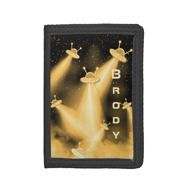 UFO Attack on Venus - Sci-fi Alien Tri-fold Wallet (Front Vertical)
