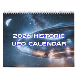UFO Calendar 2026 Vintage Sci-Fi Wall Planner
