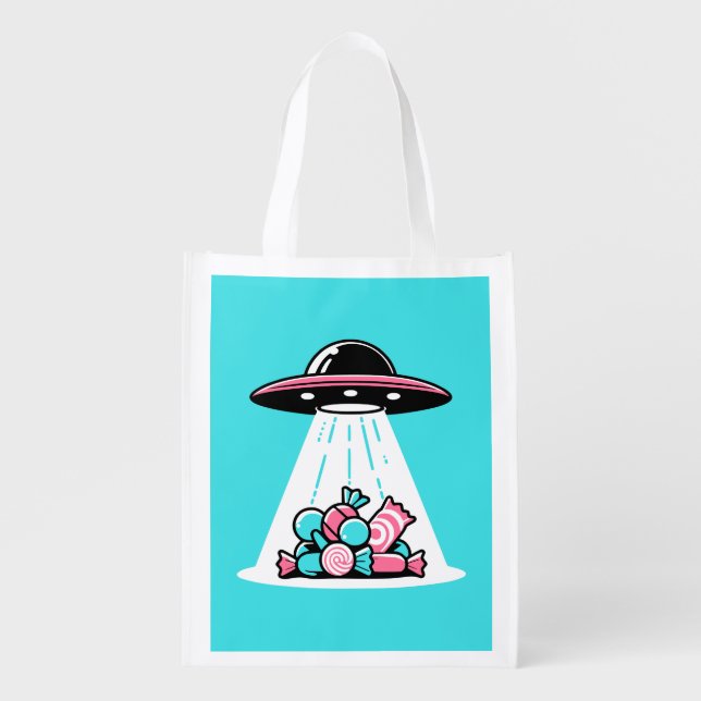 UFO Candy Grocery Bag (Front)