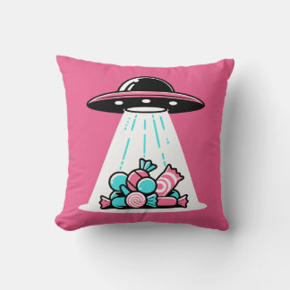 UFO Candy Throw Pillow