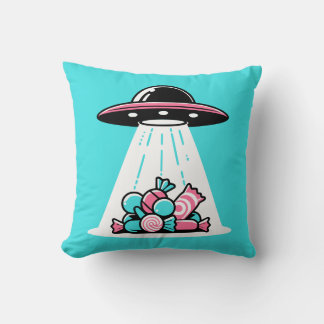 UFO Candy Throw Pillow