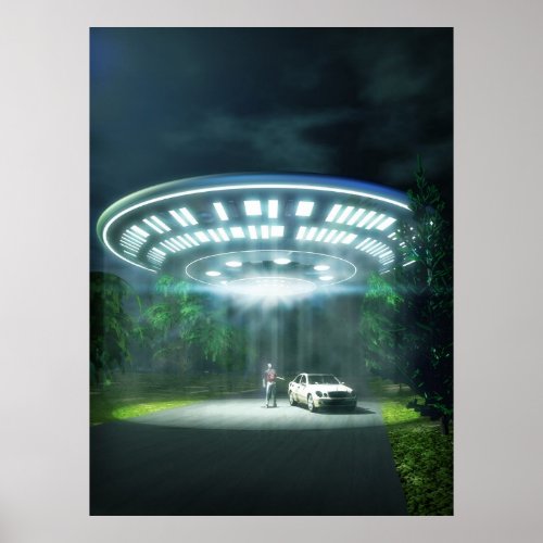 UFO car abduction Poster