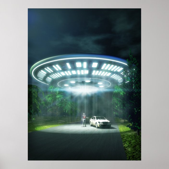 Ufo Car Abduction Poster