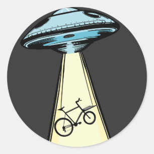 Ufo Cargobike, cycle, wheel Classic Round Sticker