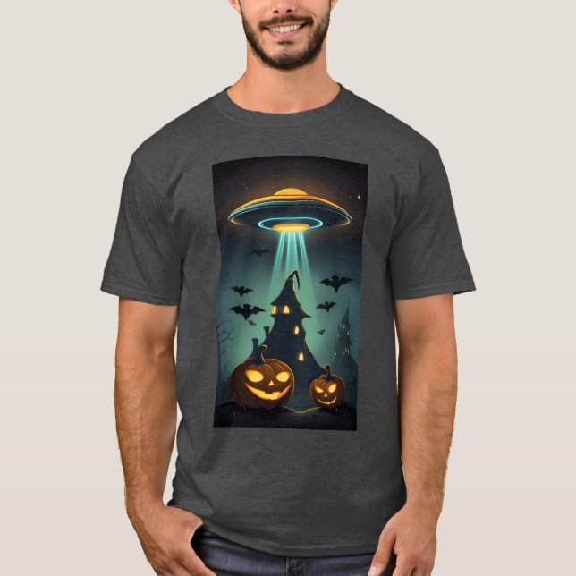 UFO Castle Halloween vintage T-Shirt (Front)