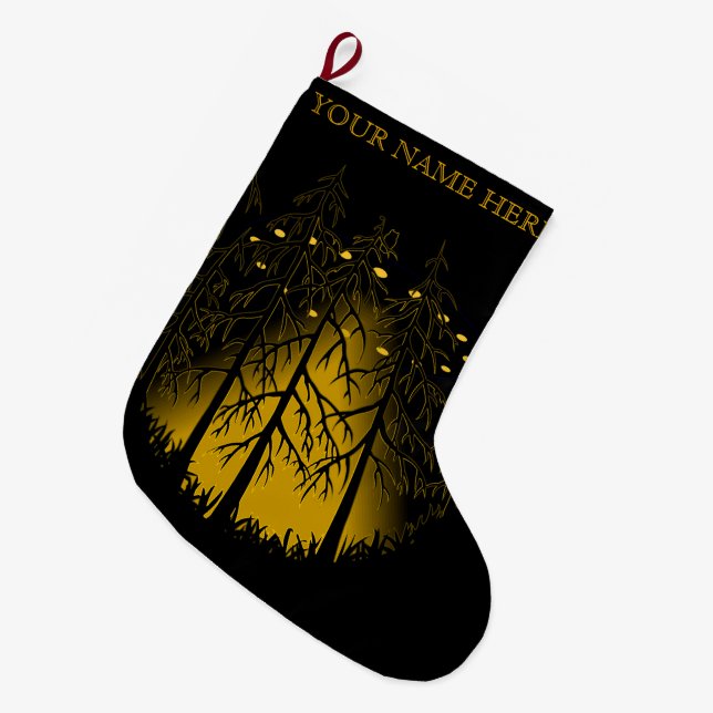 UFO Christmas Stocking Custom UFO w Owl Stocking (Front (Hanging))