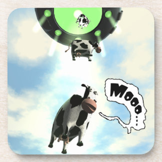 UFO Cow Abduction Beverage Coaster