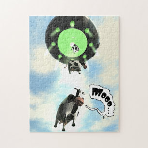 UFO Cow Abduction Jigsaw Puzzle