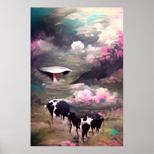 UFO Cow Abduction Poster