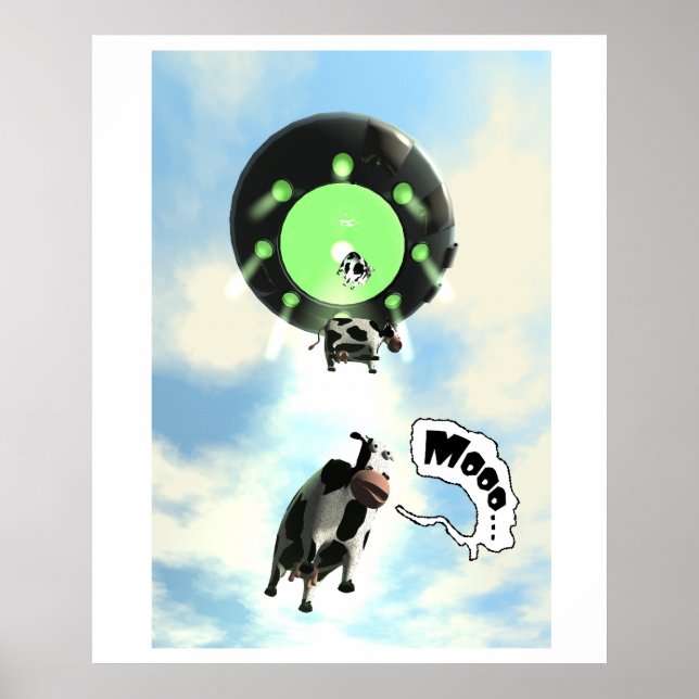 UFO Cow Abduction Poster (Front)