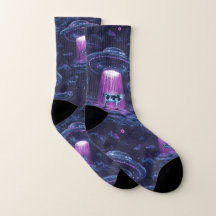 UFO Cow Abduction Space-Themed Socks
