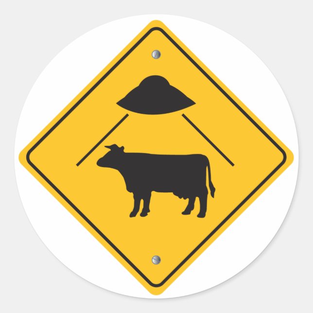 UFO Cow Abuction Sticker (Front)