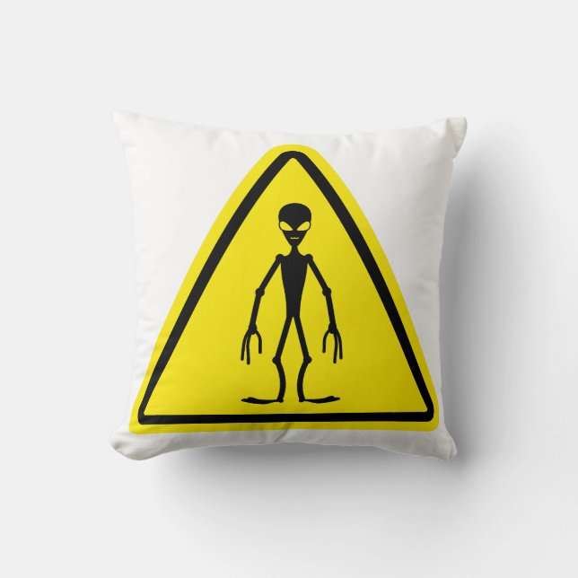 UFO Crossing Throw Pillow (Front)