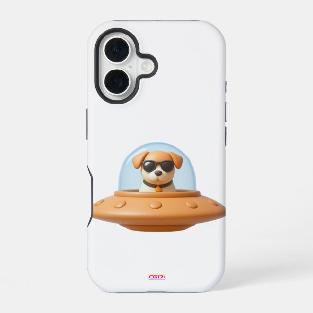 Ufo dog 3D a1 Iphone Case (Back)