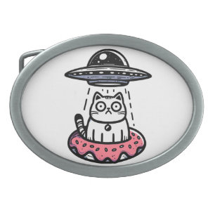 UFO Doughnut Cat Belt Buckle