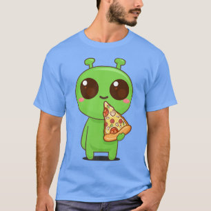 Ufo Eating Pizza Funny Kawaii Alien Japanese Manga T-Shirt