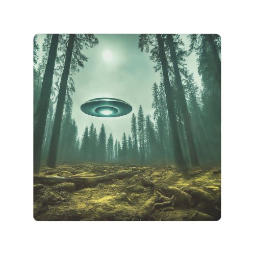 UFO Encounter in the Wild Metal Print