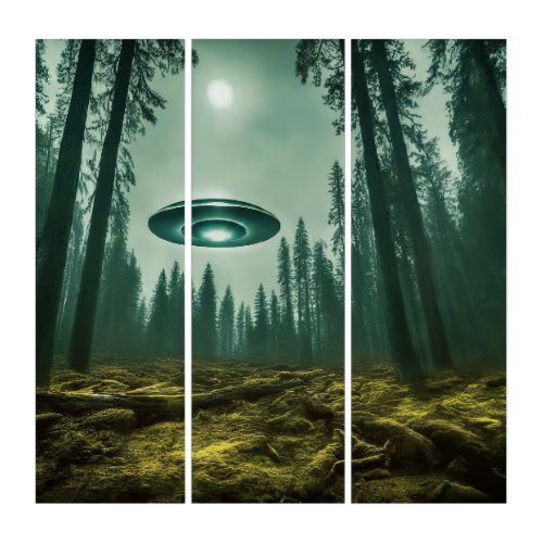 UFO Encounter in the Wild Triptych