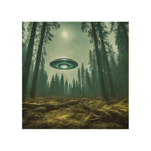UFO Encounter in the Wild Wood Wall Art